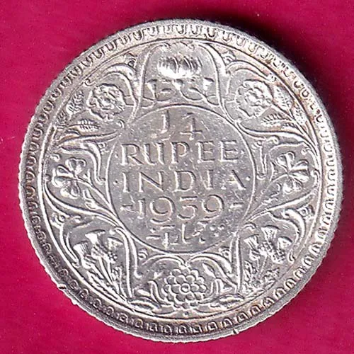 British India 1939 George VI Bombay Mint silver coin HSK 75