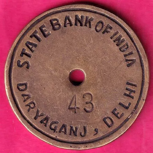 STATE BANK OF INDIA DARYAGANJ DELHI BANK TOKEN HSK 85