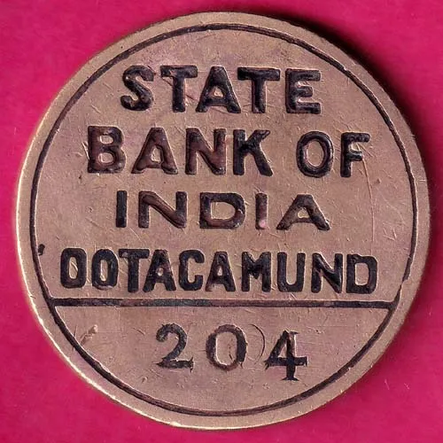 STATE BANK OF INDIA OOTACAMUND BANK TOKEN HSK 86