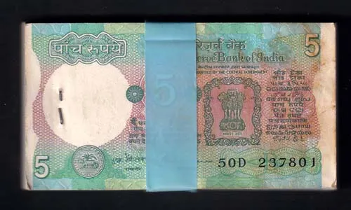 5 Rupee Note Bundle Republic India 50D 237801 S Venkitaraman signed Bundle sk 2036