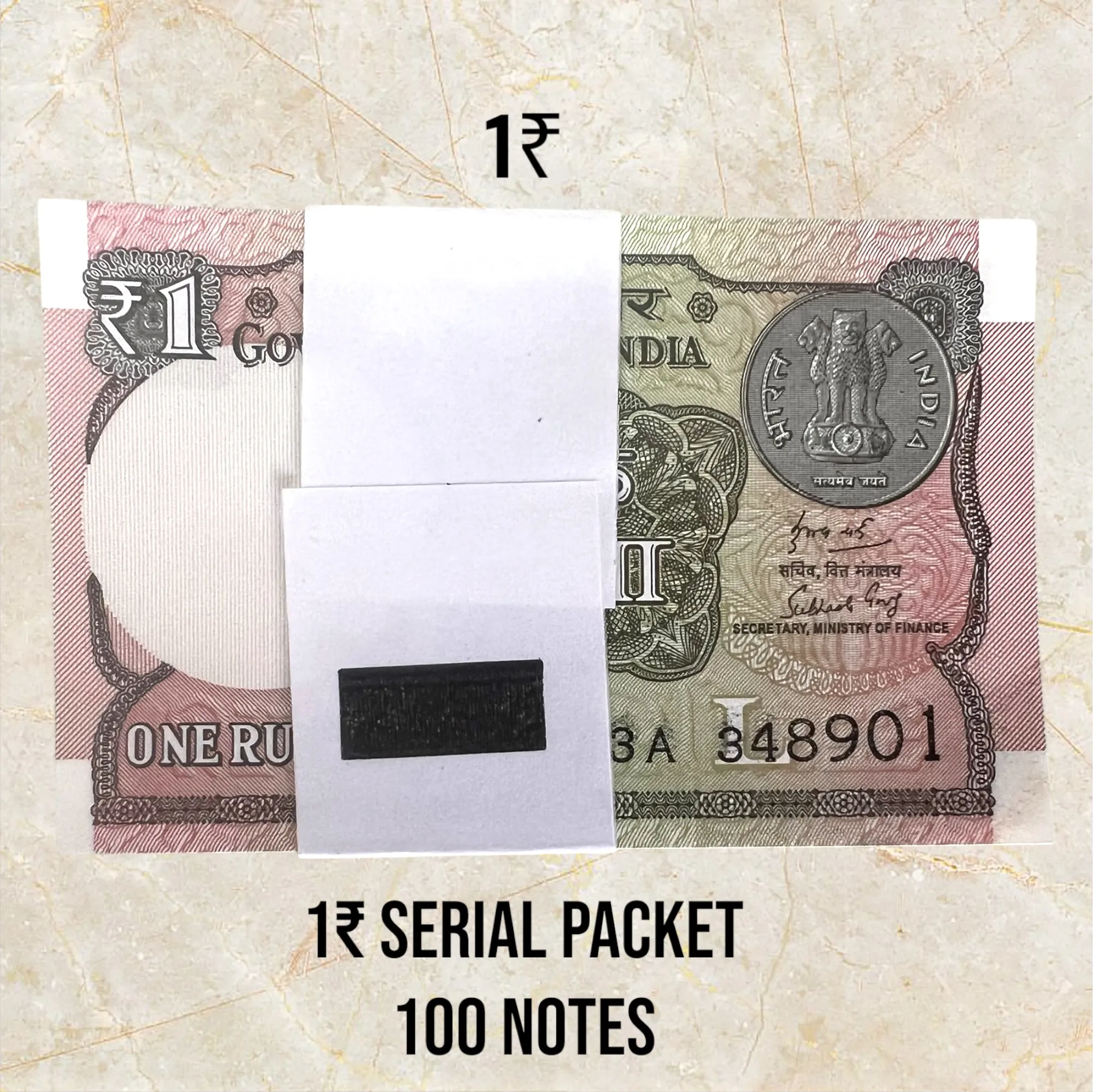 1₹ Serial Packet 100 Notes