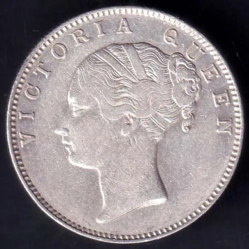 East India Company 1840 Continious legend victoria queen one rupee silver coin HSK 141